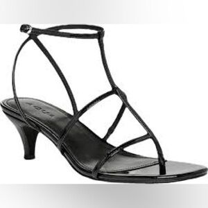 Aqua Tomas Strappy Sandals, Black Patent, Size 8.5